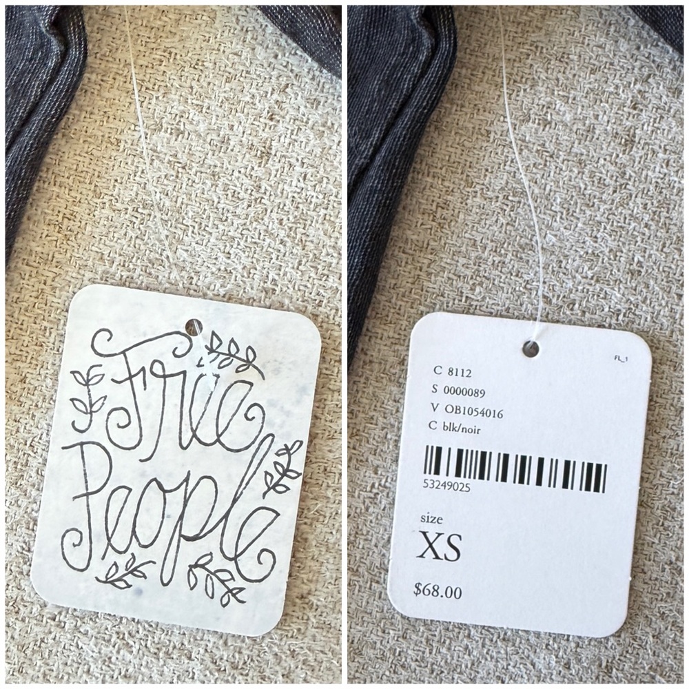 🩶 NWT Free People Black Dark Gray On Point Layering Tunic Long-Sleeve Top - Picture 13 of 13